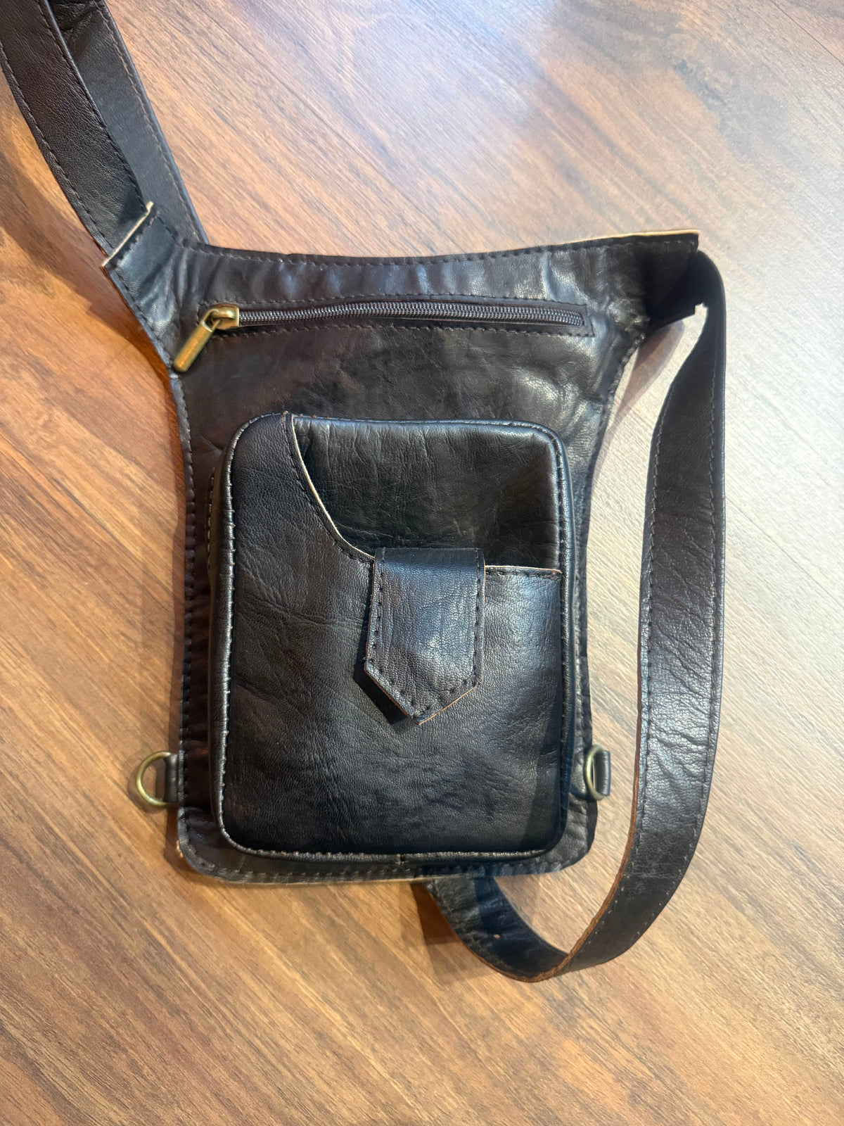 Handcrafted Genuine Leather Hip Bag – Vintage Brown