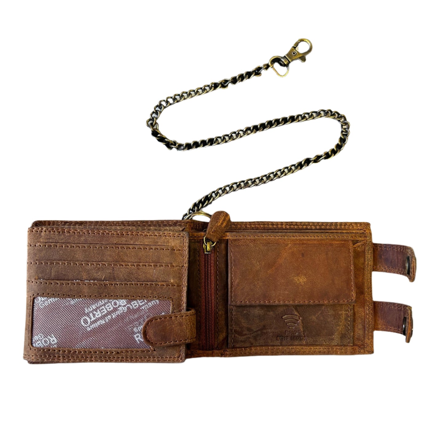 Leather Biker Wallet - With Chain