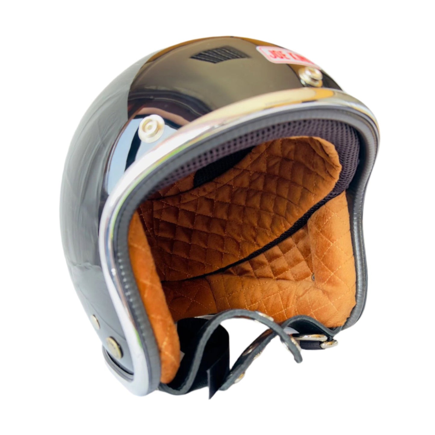 Joe King Helmet - Gloss Black / Brown