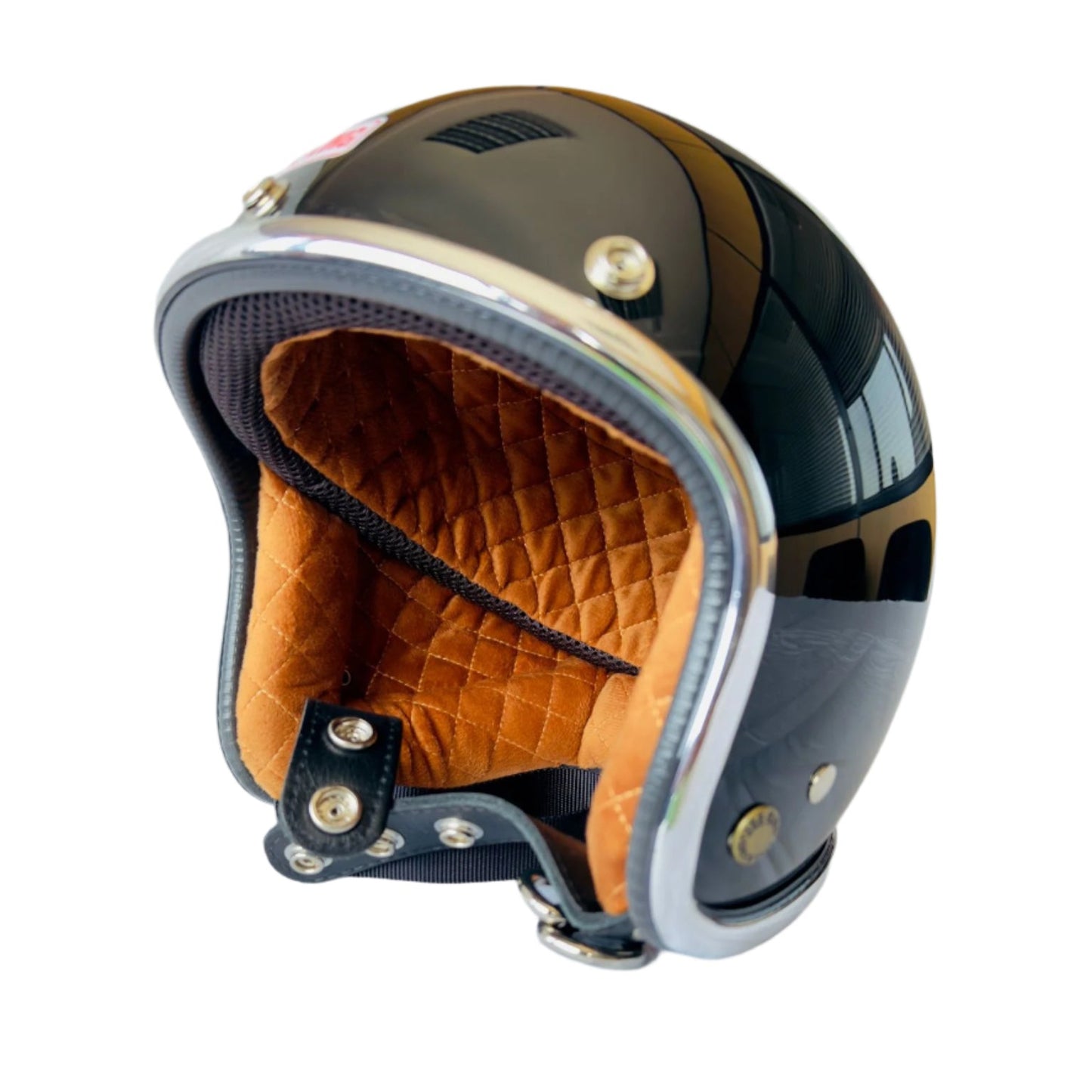 Joe King Helmet - Gloss Black / Brown - L