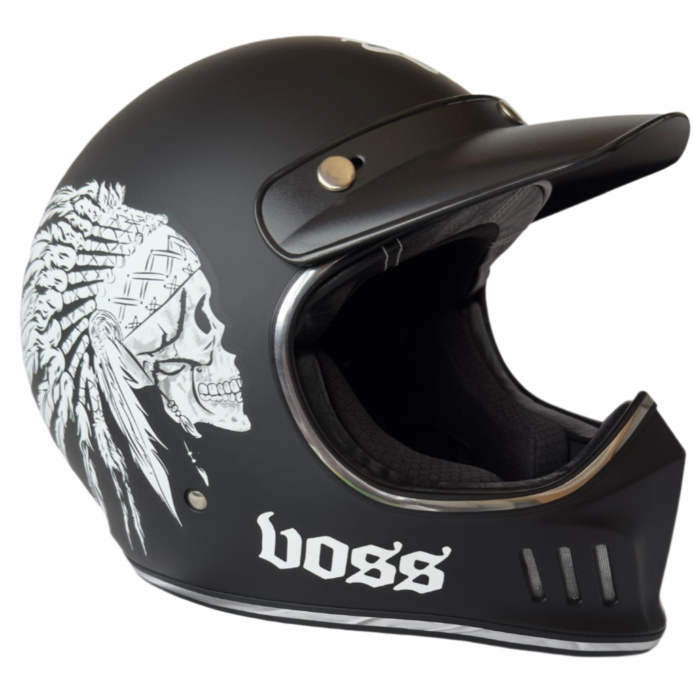 Matte Black With Design Full Face Motorcycle Helmet
