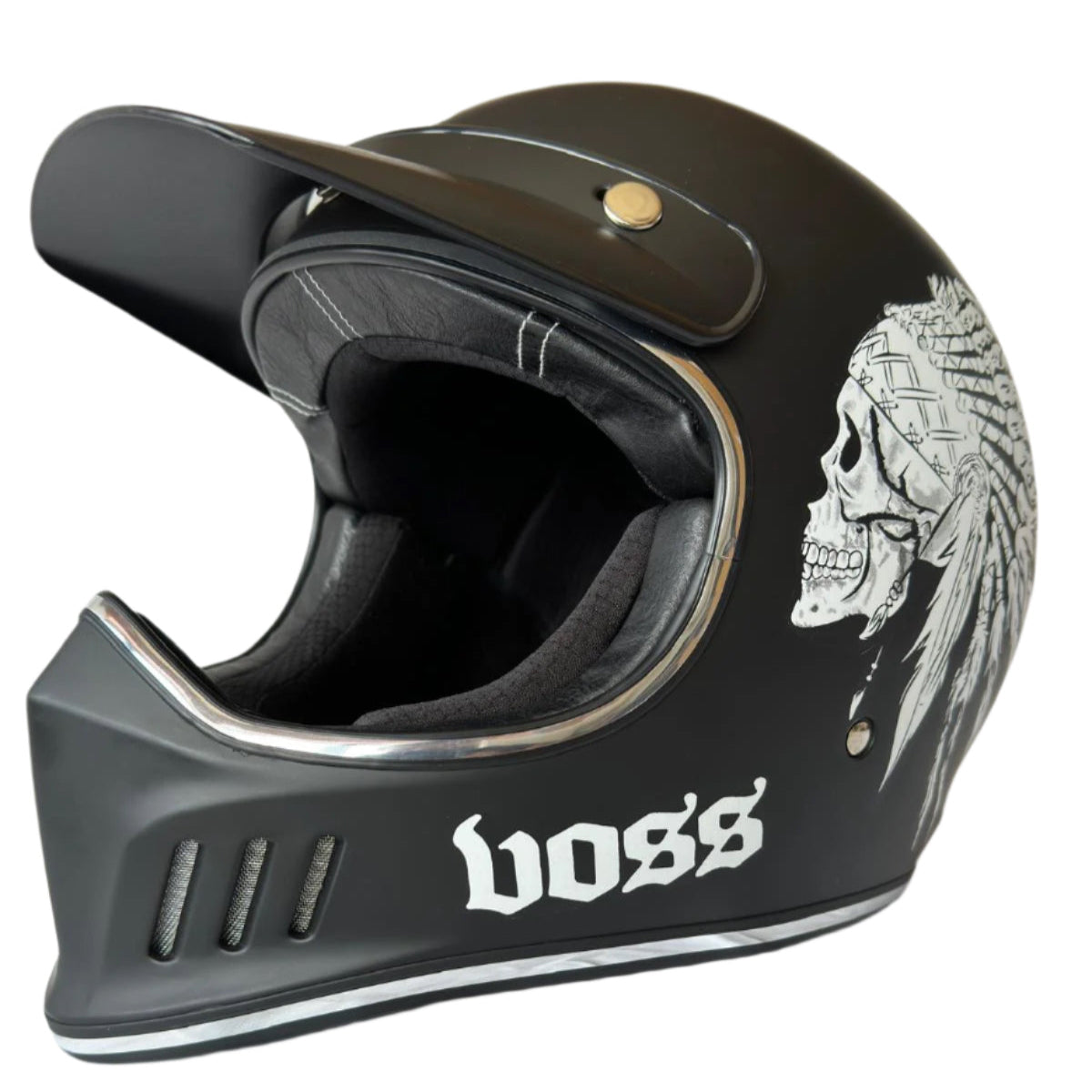 Matte Black With Design Full Face Motorcycle Helmet