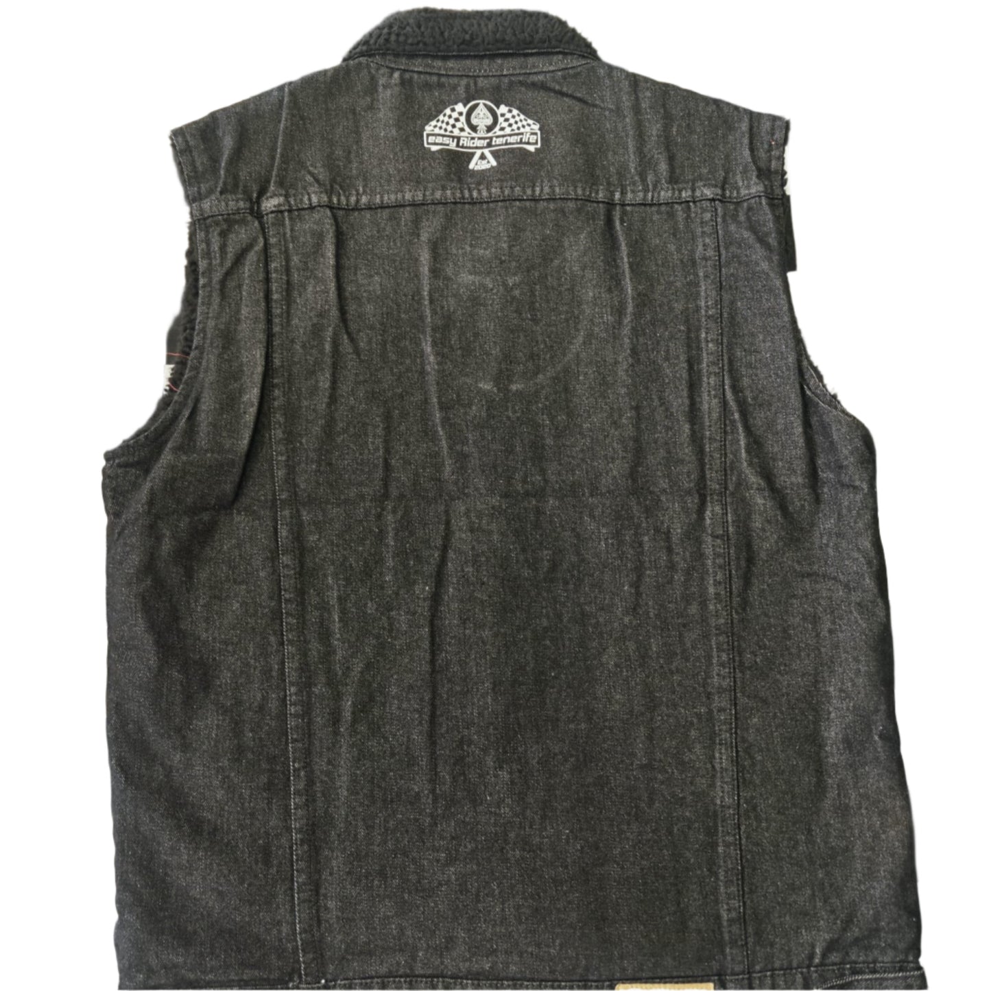 Wool-Lined Black Denim Cut-Off