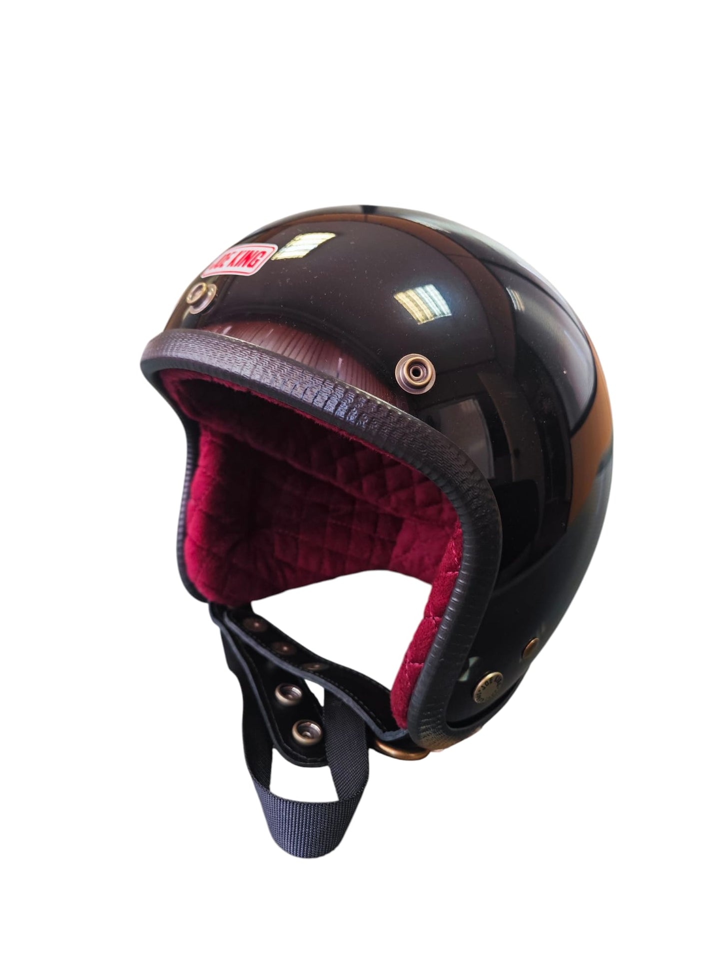 Joe King Helmet - Gloss Black / Red - XXL
