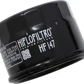 Oil filter with 'HiFloFiltro' branding on a black background
