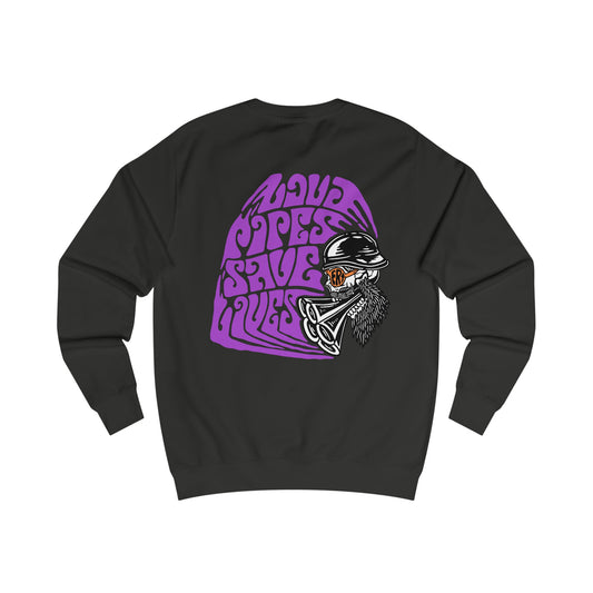 Loud Pipes Save Lives Back Print - Men's Sweatshirt