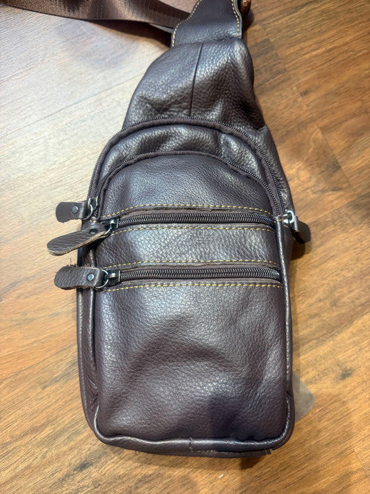 Handmade Leather Hip Bag – Classic Dark Brown