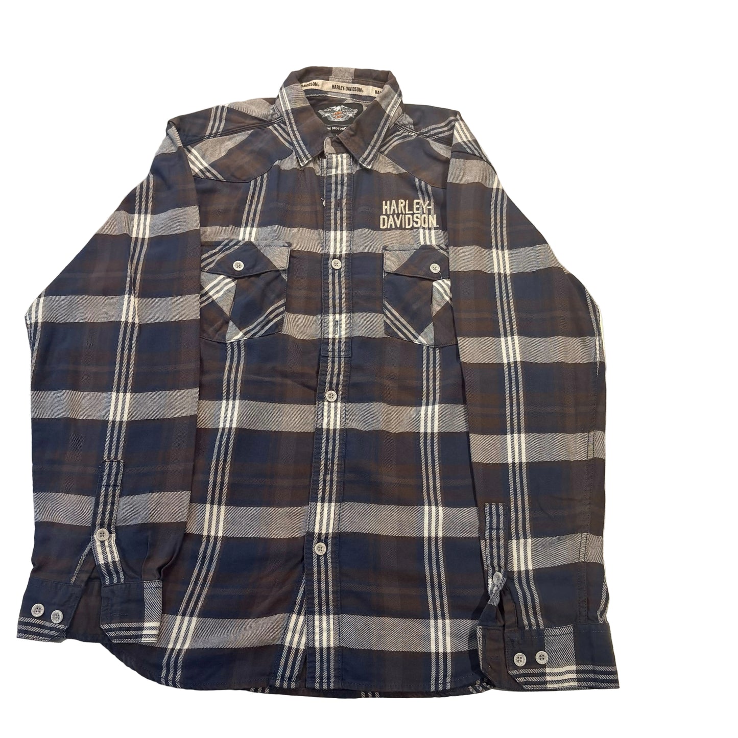 Harley Davidson Checkered Fleece Shirt - L