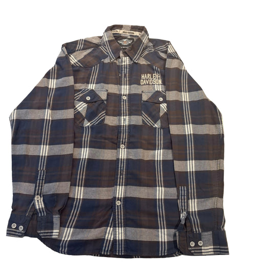 Harley Davidson Checkered Fleece Shirt - L