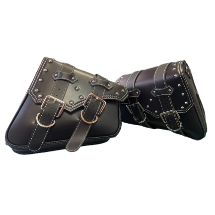 Side bags - Black with White Stitching