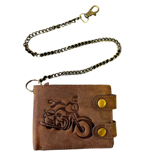 Leather Biker Wallet - With Chain