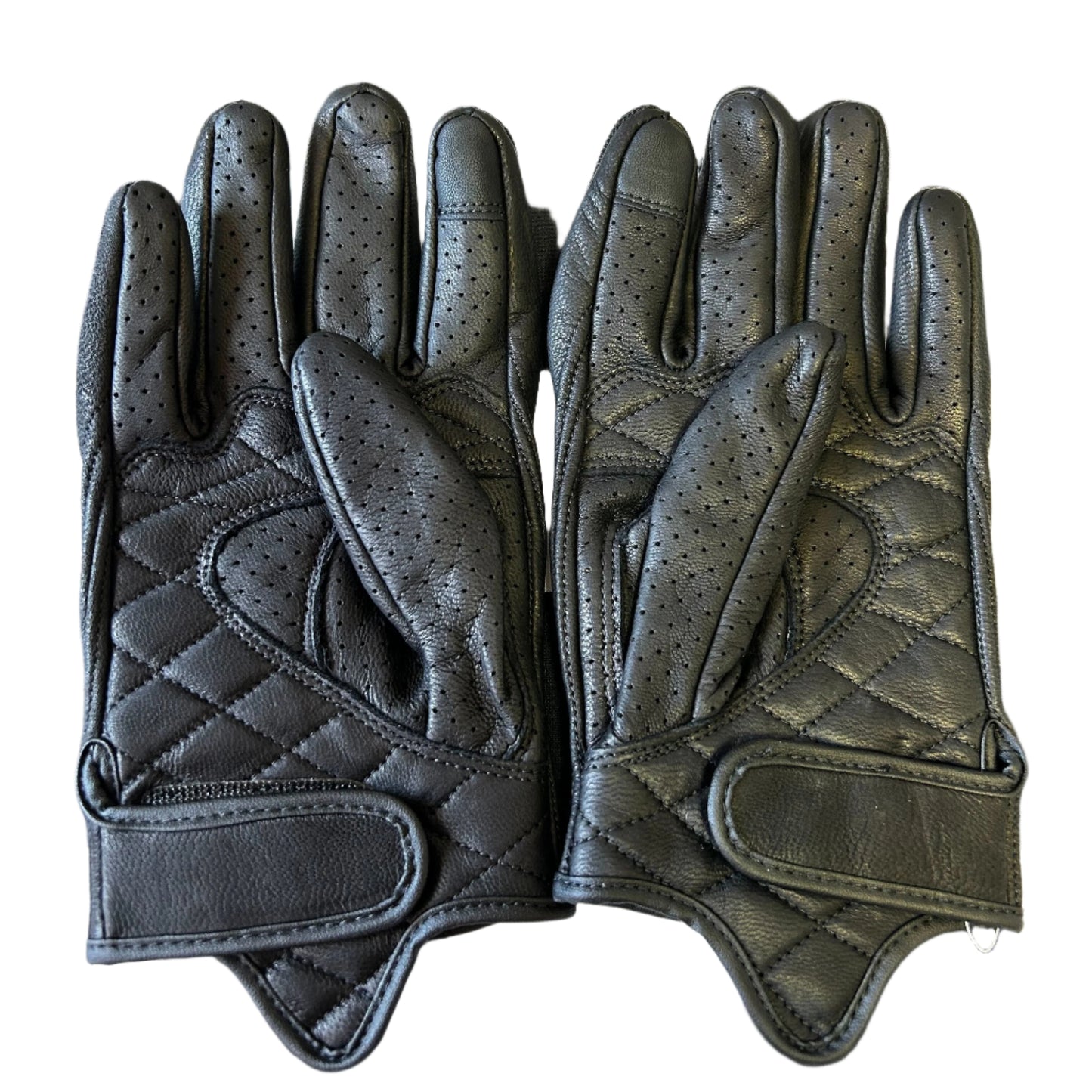 Problem Garage Leather Gloves - Black and White