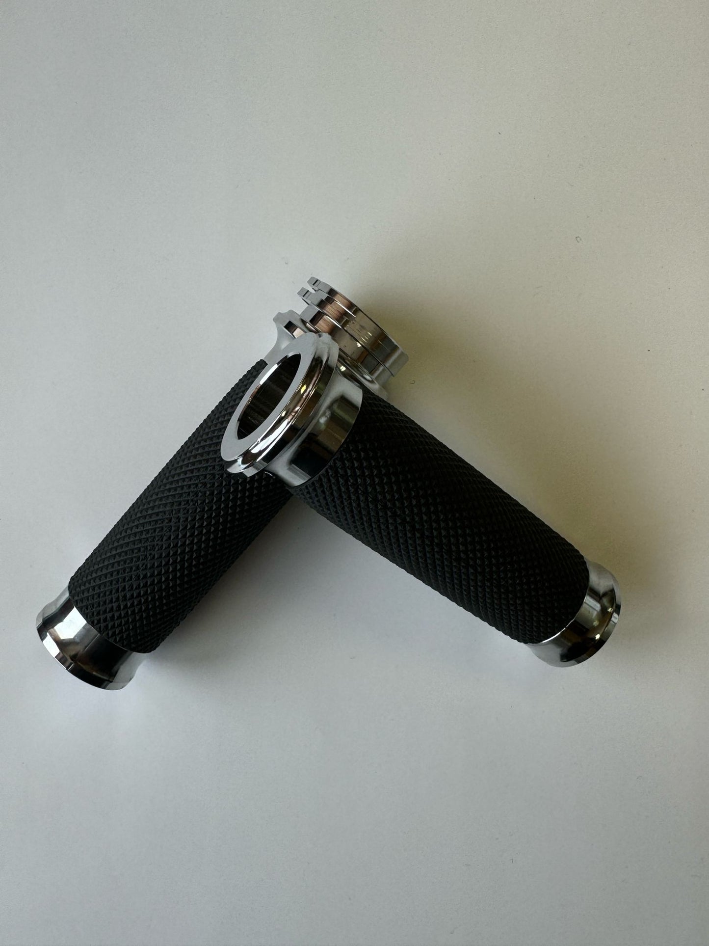 Chopper Style Metallic Handle Bar Grips