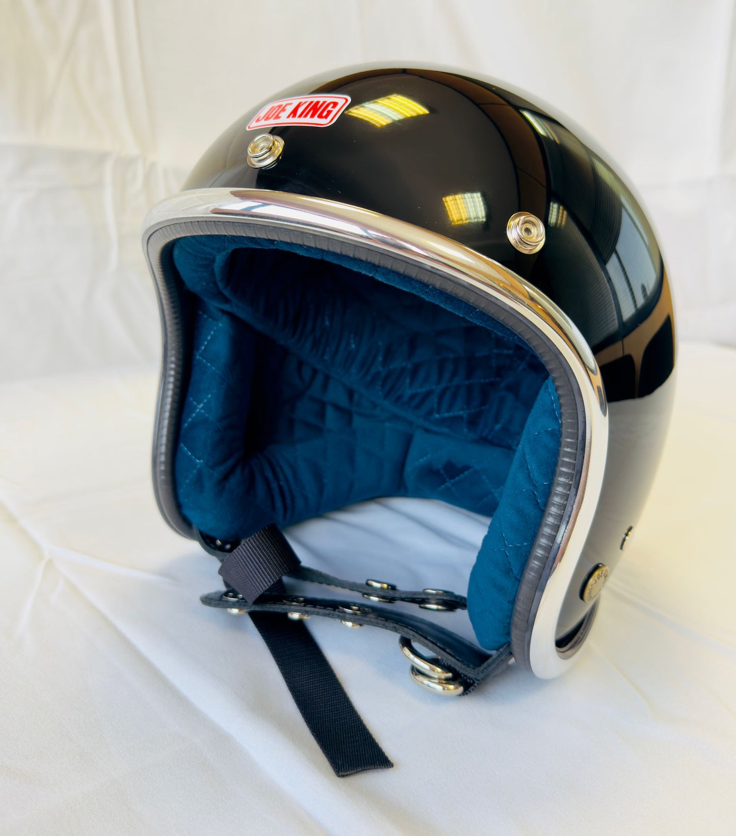 Joe King Helmet - Gloss Black / Royal Blue