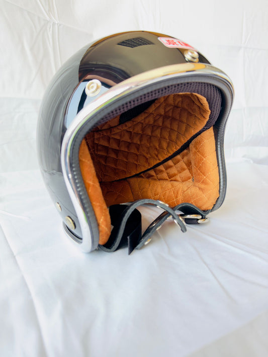 Joe King Helmet - Gloss Black / Brown