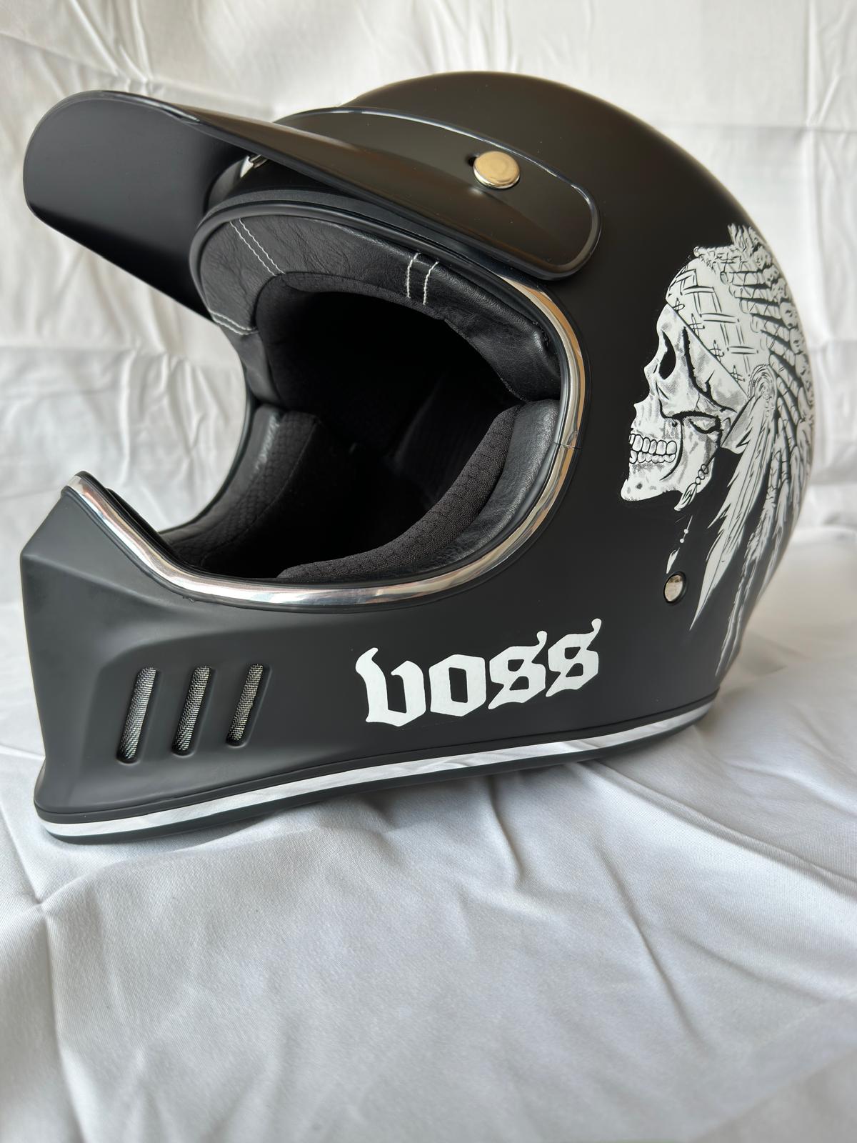 Matte Black With Design Full Face Motorcycle Helmet