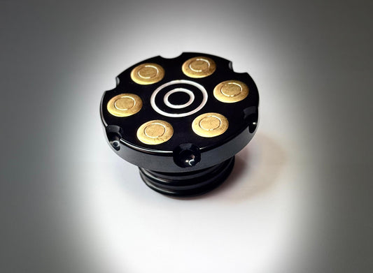 Black and Brass Gear Petrol Cap