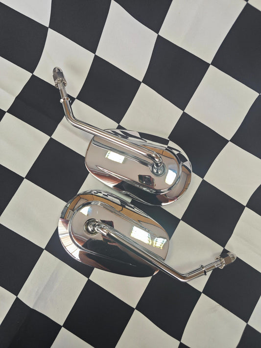 Classic Round Chrome Wing Mirrors for Harley Davidson