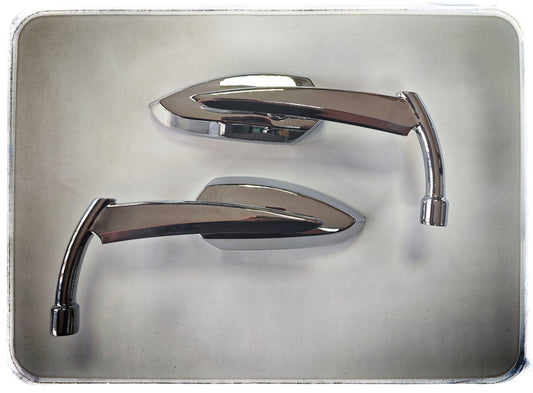 Retro Bullet Chrome Wing Mirrors for Harley Davidson