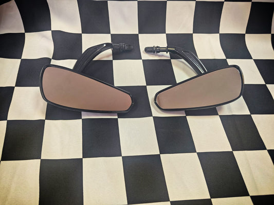 Sleek Racer Black Wing Mirrors for Harley Davidson