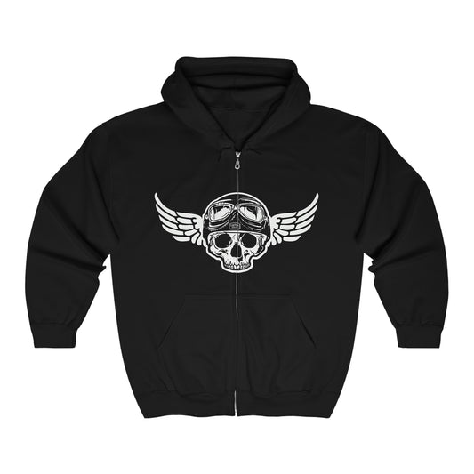 Easy Rider Skull Dome - Unisex Heavy Blend™ Full Zip Hooded Sweatshirt
